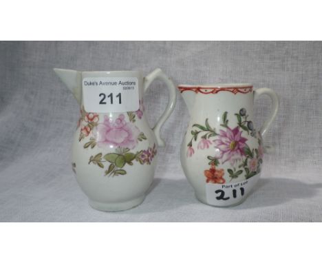 A New Hall type 'sparrow-beak' jug, decorated with flowers and another similar