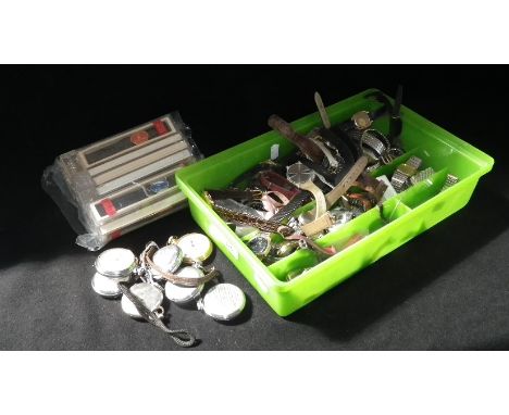 A Watchmaker's lot: A large quantity of pocket watches and vintage and modern wristwatches with old straps and movements for 