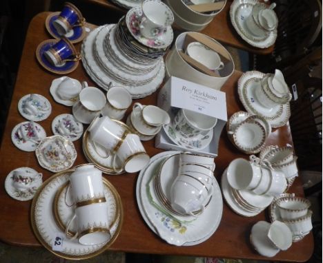 A Paragon 'Athena' coffee service in blue and gilt, a collection of Royal Albert miniature cups and saucers and other items o