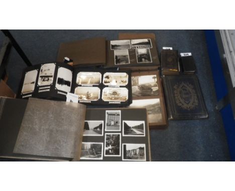 A collection of vintage photograph albums, photos of Cornwall and abroad in the 1930's and similar items