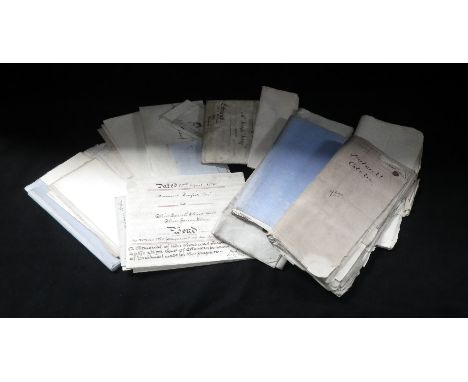 A quantity of vintage legal documents including Title Deeds and others