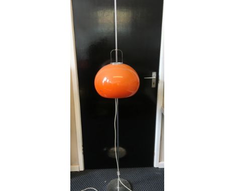 Harvey Guzzini Lucerna floor lamp with orange shade. IMPORTANT: Online viewing and bidding only. Collection by appointment vi