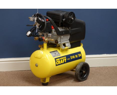 Powercraft 210/8/24 compressor with accessories (This item is PAT tested - 5 day warranty from date of sale)   Condition Repo
