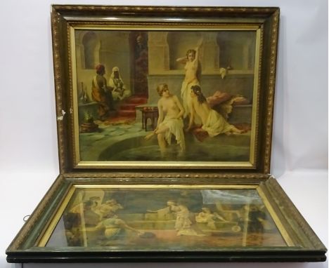 Ladies Bathing and Ladies Playing Games, two 19th century Colonial colour prints 52cm x 72cm (2)    Condition Report   Click 