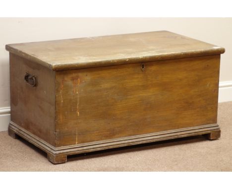19th century scumbled pine tool chest with carrying handles, W94cm, H47cm, D53cm   Condition Report   Click here for further 