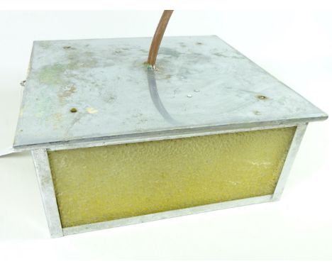 Art Deco chrome and glass square light fitting L30.5cm x W30.5cm     Condition Report   Click here for further images, condit