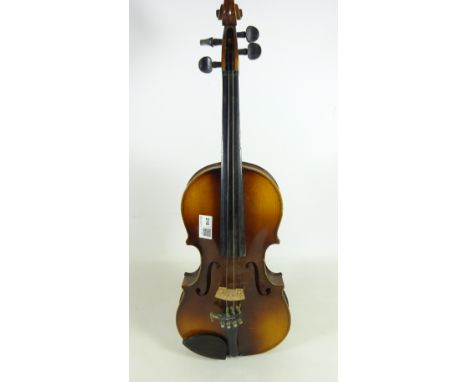 Stradavarious copy violin, with bow in fitted case   Condition Report   Click here for further images, condition, auction tim