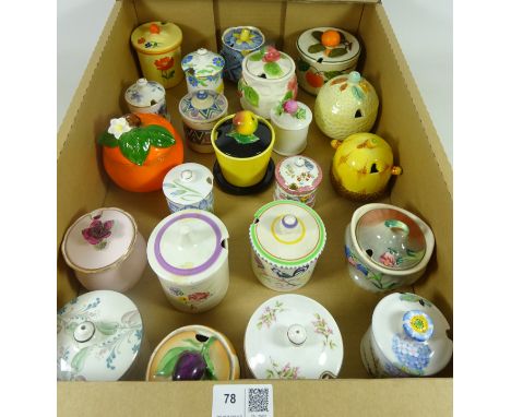 Poole, Shelley, Goeble, Aynsley and other preserve pots in one box   Condition Report   Click here for further images, condit