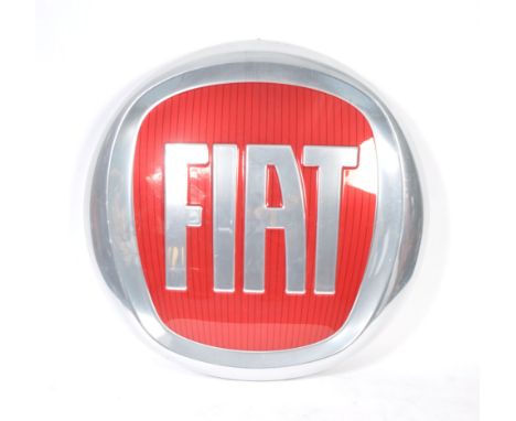 Fiat - A late 20th century 1990's contemporary retro car motoring point of sale showroom advertising sign plastic front form 