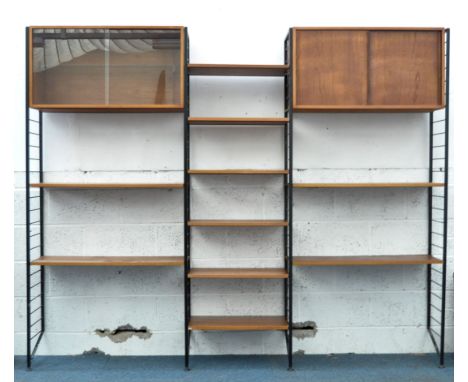 Robert Heal - Staples - Ladderax - An original retro vintage 1970's 20th century teak wood modular wall unit comprising of th