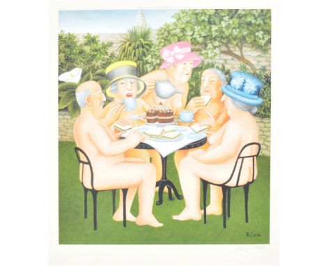 Beryl Cook ( British 20th Century ) - Alexander Gallery Publications Ltd - A good limited edition signed print entitled ' Tea