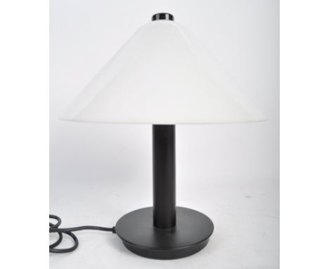 Cosmo Designs - An original 1970's retro vintage desk lamp light having a tapering white acrylic shade of mushroom for raised