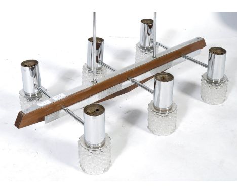 JW Bosman - Zonnewende - RAAK - A stunning original 1960's Dutch retro vintage ceiling light chandelier fixture having six bu