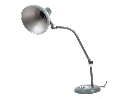 GSI Jumo - An original 1960's French retro vintage articulated desk lamp / reading light having a wide conical shaped shade s