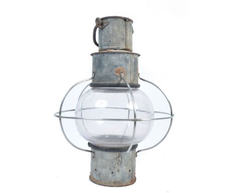 CM Hammar Goteborg - An original early 20th Century Swedish antique vintage industrial ships / lighthouse lantern of weathere