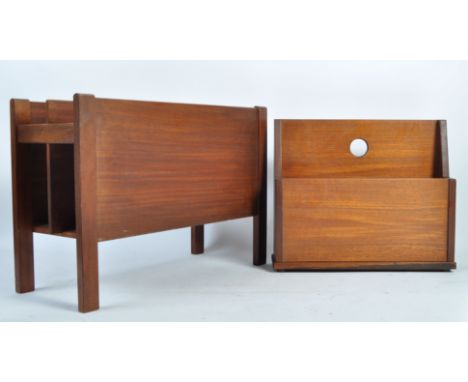 Guy Rogers - An original 1960's retro vintage teak wood magazine rack of square form with sectional storage compartment along