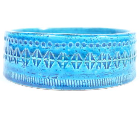 Aldo Londi - Bitossi - Rimini Blu - A late 20th Century Italian Montelupo retro vintage studio art pottery trinket dish / pla