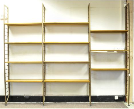 Robert Heal - Staples - Ladderax - An original retro vintage 1970's 20th century teak wood modular wall unit comprising of th
