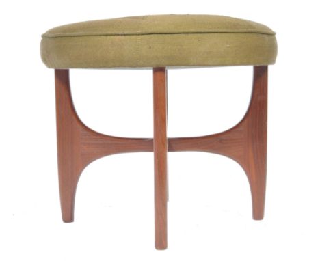 Victor B. Wilkins - G-Plan - Astro - A 1960's retro vintage dressing table / vanity stool comprising of a teak wood cross sec