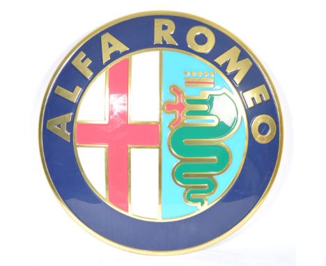 Alfa Romeo - A late 20th century contemporary retro car motoring point of sale showroom advertising sign plastic front from a