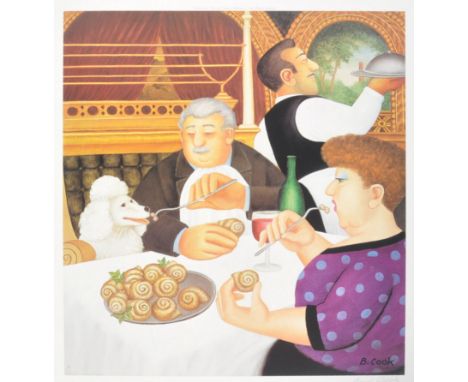 Beryl Cook ( British 20th Century ) - Alexander Gallery Publications Ltd - A good limited edition signed print entitled ' Din