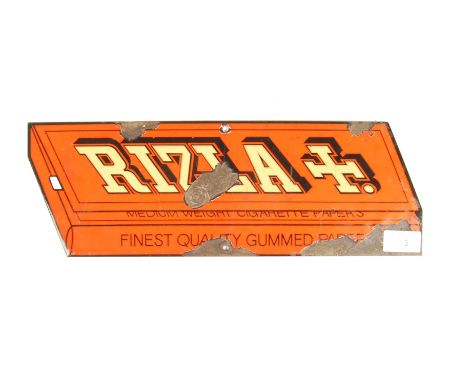 Rizla - Liquorice - A rare and unusual mid 20th Century retro vintage porcelain enamel point of sale shop advertising sign in