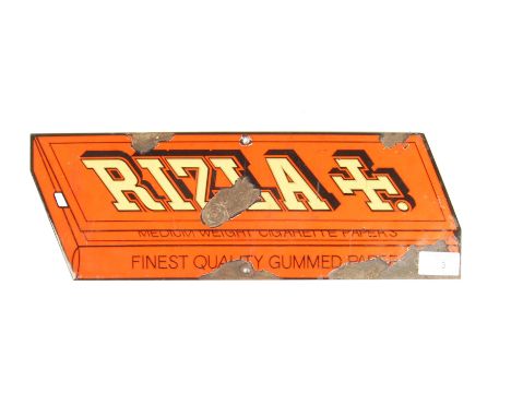 Rizla - Liquorice - A rare and unusual mid 20th Century retro vintage porcelain enamel point of sale shop advertising sign in