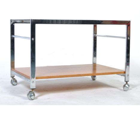 Howard Miller - MDA - A 1970's retro vintage industrial large square coffee / side / occasional table constructed from chrome