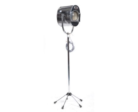 WJ Fuse - SFR Fresnel - A 20th century retro vintage industrial theatre spotlight / searchlight having a rolled steel vented 