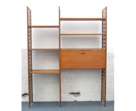 Robert Heal - Staples - Ladderax - An original retro vintage 1970's 20th century teak wood modular wall unit comprising of th