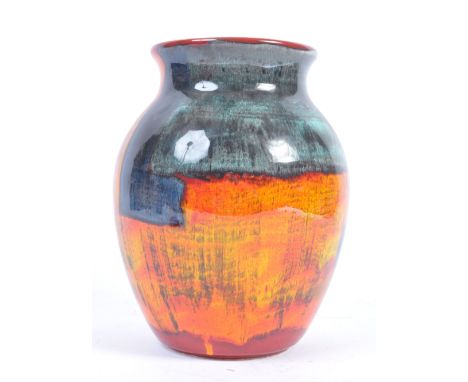 Poole Pottery - Gemstone - A contemporary studio art pottery vase having a tall bulbous body with waisted neck and flare rim 