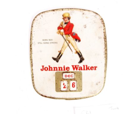 Johnnie Walker &amp; Sons - A rare original 1950's retro vintage advertising point of sale pub / bar breweriana enamel tin pe