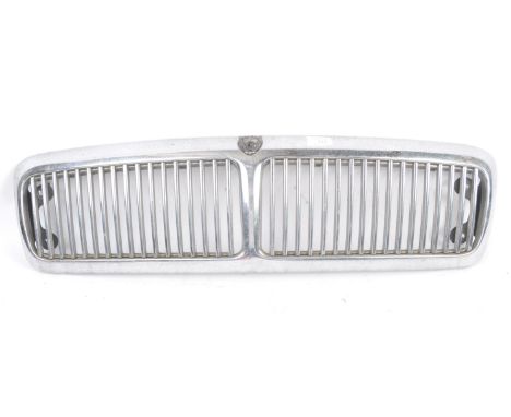 Jaguar - a rare original vintage classic car / automobilia chrome front grill from a Jaguar car. Slatted form, with inset Jag