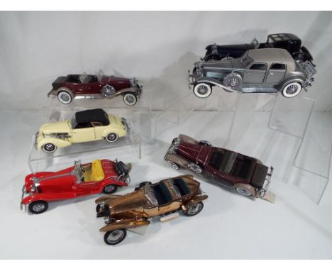 Franklin Mint - seven precision diecast 1:24 scale model motor cars,  excellent, unboxed, however all models have been displa