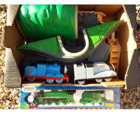 Thomas the Tank Engine and Friends - three locomotives, track and scenics to include Henry the Green Engine # R9049, the latt