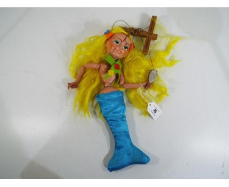 Pelham Puppets - an unboxed Pelham puppet depicting a mermaid with hairbrush, mirror and felt scarf - This lot MUST be paid f