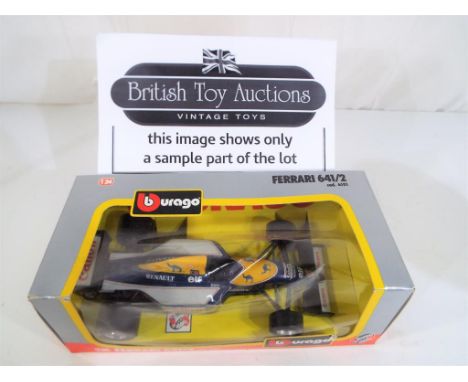 Burago - six 1:24 scale diecast model racing cars, mint in window boxes (some wear to transparent windows) - This lot MUST be