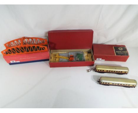 Model Railways - A Hornby Dublo # 5015 Girder Bridge in original box, a Hornby Dublo # 5020 Goods Depot moulded kit in origin