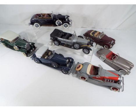 Franklin Mint / Danbury Mint - seven precision diecast 1:24 scale model motor cars,  excellent, unboxed, however all models h