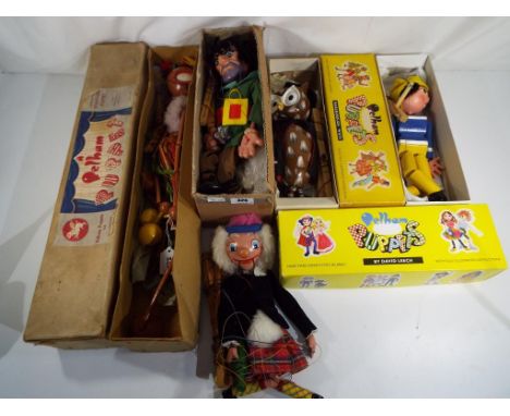 Pelham Puppets - a good lot to include a large Pelham puppet in the form of a Hawaiian Hula dancer in original box, one depic