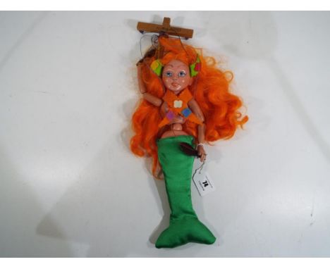 Pelham Puppets - an unboxed Pelham puppet depicting a mermaid with hairbrush and mirror and felt scarf - This lot MUST be pai