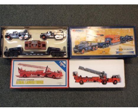 Corgi Classics - a boxed set issued in a limited edition Pickfords Commemorative Set # 55201 and an American LaFrance aerial 