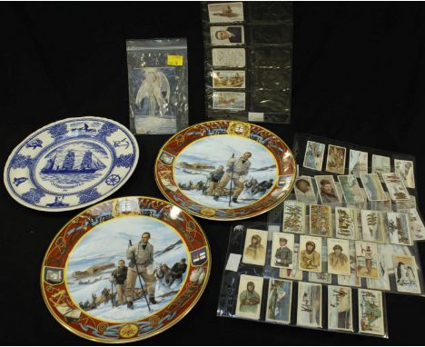 Captain Scott/ Polar Exploration Interest.  A pair of Royal Doulton Ltd edition cabinet plates, "Captain Scott Leaving Cape E