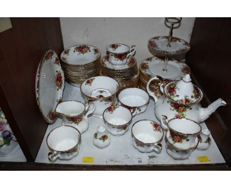 SECTION 20. A Royal Albert 'Old Country Rose' tea service, comprising of 6 cups and saucers, 12 dishes, slop bowl, milk jug, 