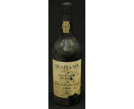 A bottle of 1963 Graham's Vintage Port.
