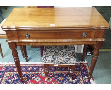 A reproduction fold over card table with single drawer Condition Report: Available upon request