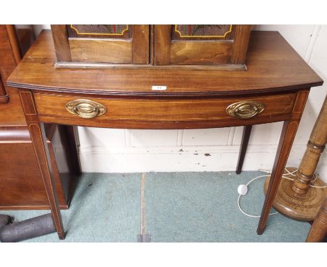 An inlaid mahogany hall table with single drawer Condition Report: Available upon request