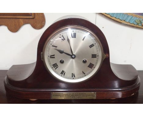 A 1930's mahogany mantle clock by R D Jones, Southport Condition Report: Available upon request