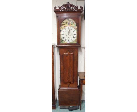 A mahogany longcase clock with painted face, A Breckenridge Junr, Kilmarnock Condition Report: Available upon request