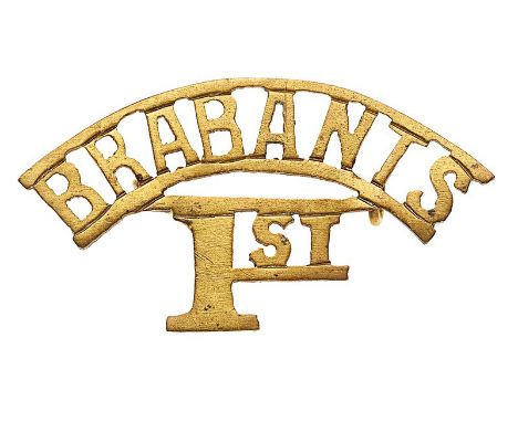South Africa. 1st Brabant's Light Horse Boer War sheet brass slouch hat badge. Good scare BRABANTS curved pierced scroll over